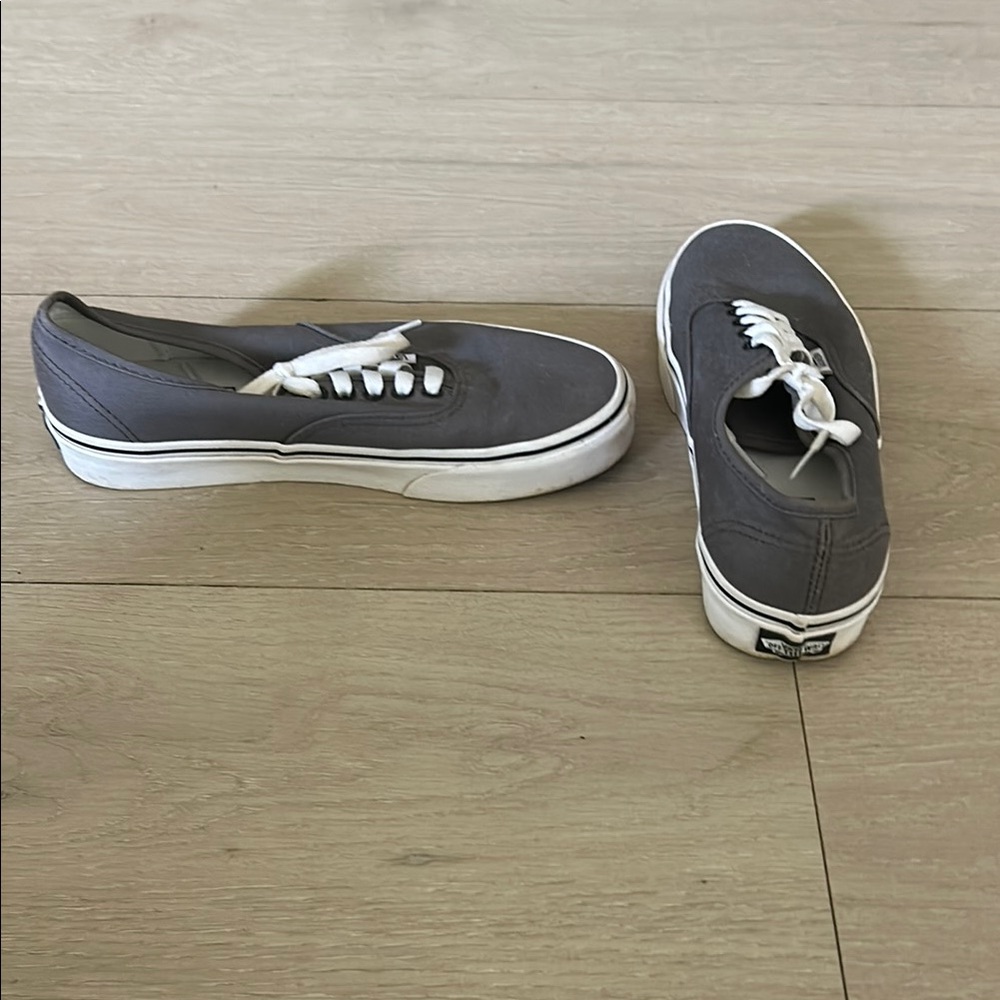 Gray Low-Top Sneakers with Canvas Upper